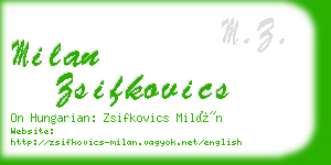 milan zsifkovics business card